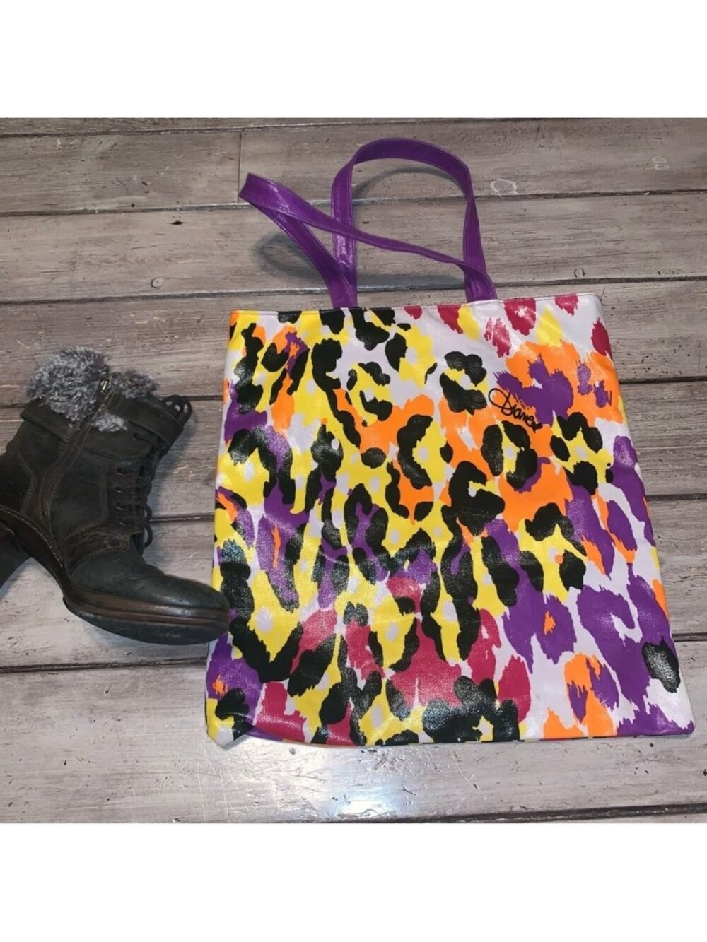 DVF leopard print coated tote bag - Picture 4 of 9